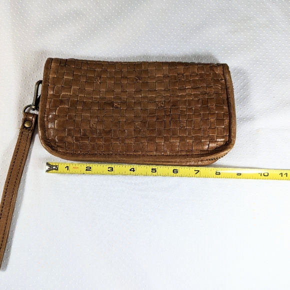 Vintage Plantania Basket Weave Leather Wallet Wristlet - Picture 2 of 7